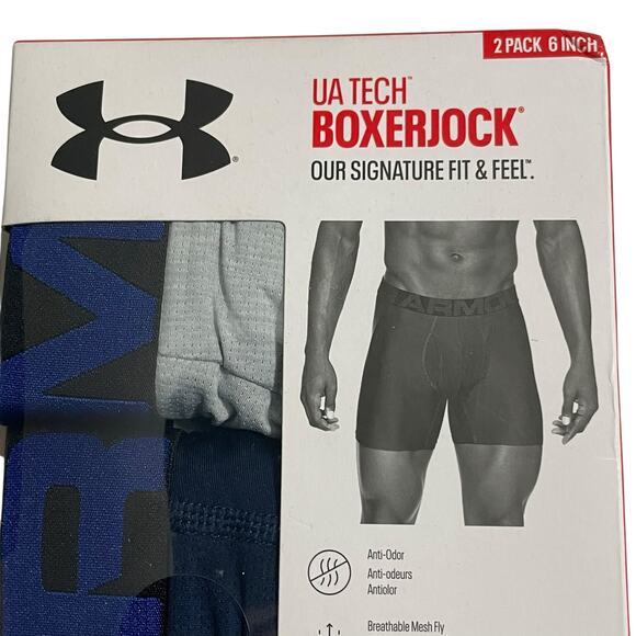 Under Armour Mens Underwear Size 5XL Boxerjock Lightweight Mesh Panels 6" Inseam - Picture 3 of 10